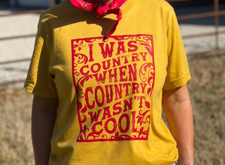 I Was Country Barbara Mandrell Style Tee