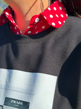 Red Polka Dot Faux Collar