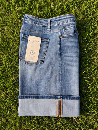 Risen High-Rise Mid Length Cuffed Shorts