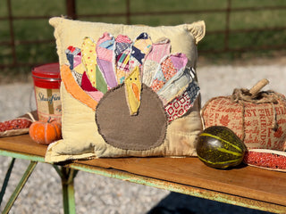 Vintage Turkey Cutter Quilt Pillow