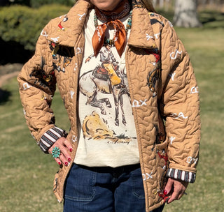 Ida Mae Lazy J Gold Quilted Jacket