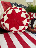 Vintage Red Round Pillow