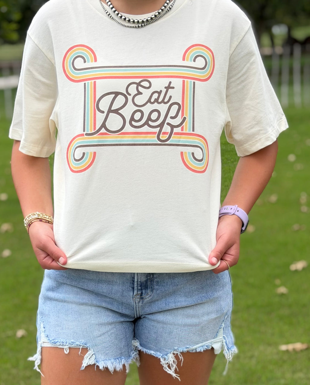 Eat Beef Cropped Tee