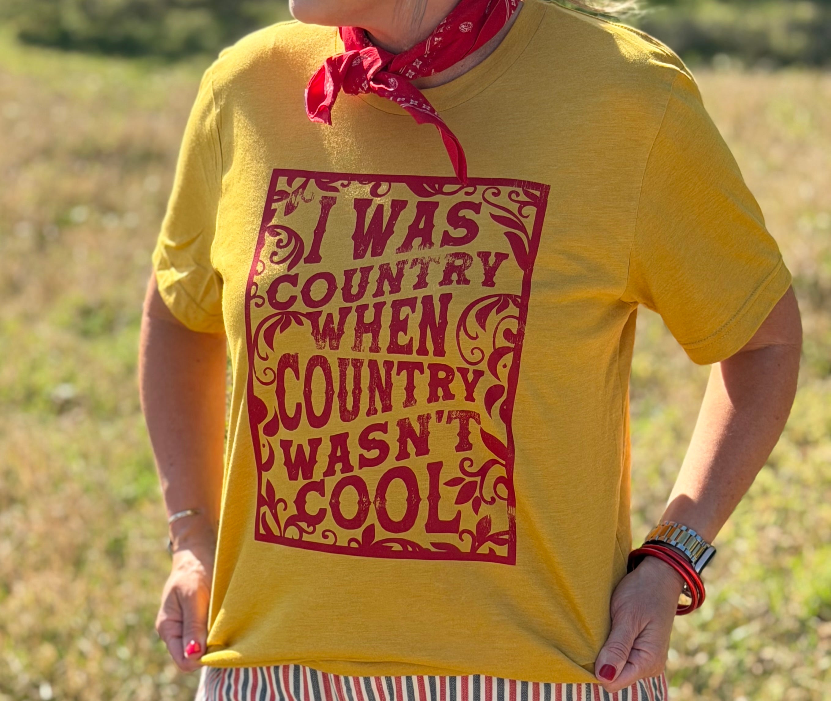 I Was Country Barbara Mandrell Style Tee