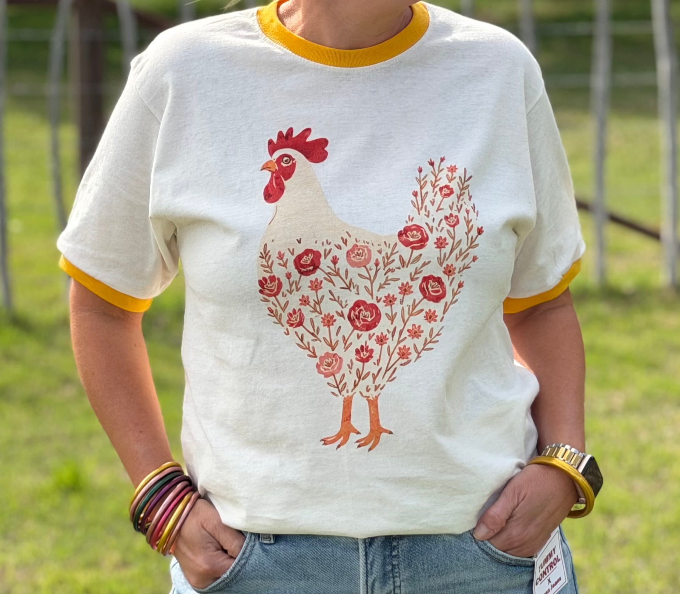 The Goldie Hen Ringer Tee