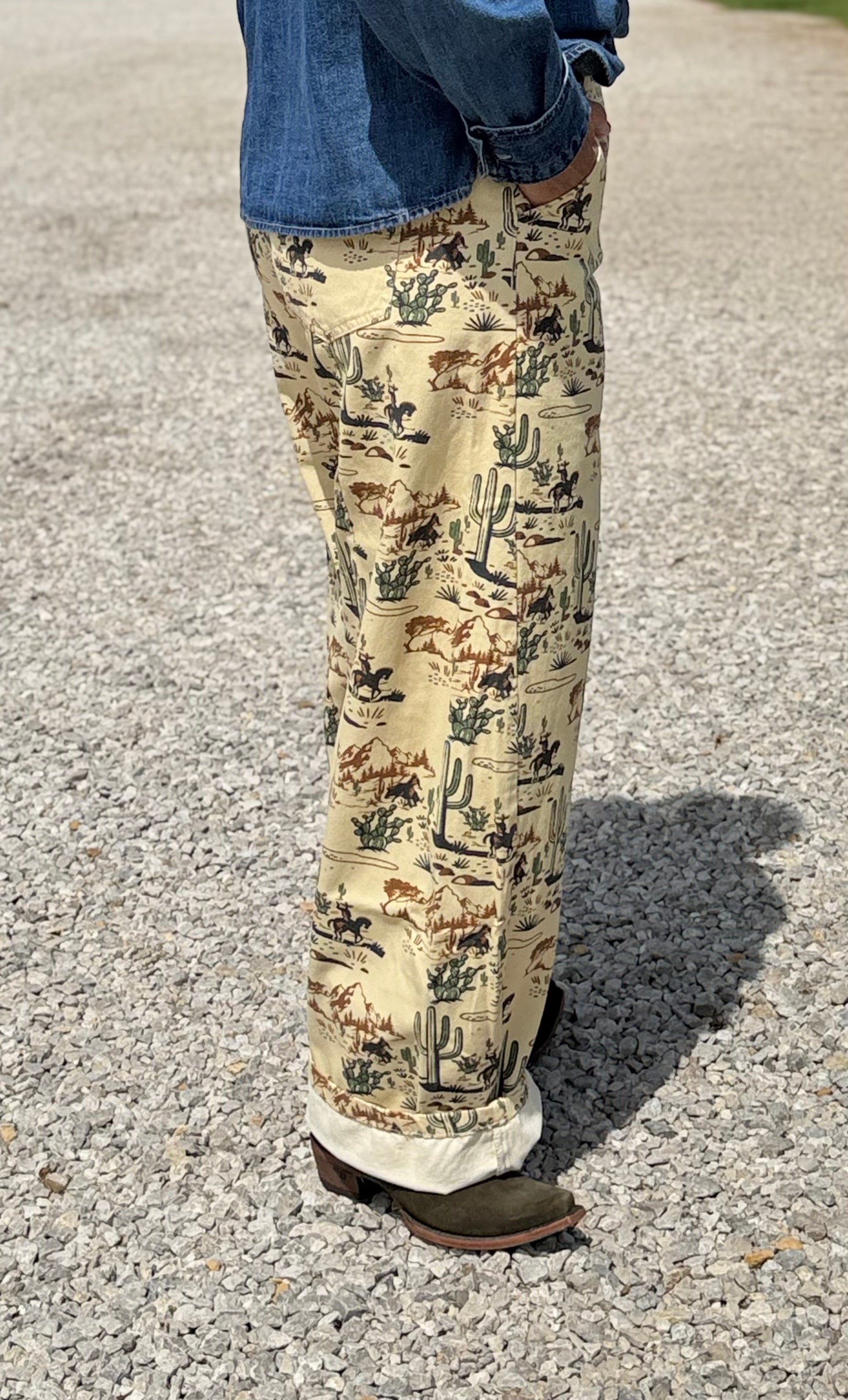 Cowboy Cactus Wide Leg Pants