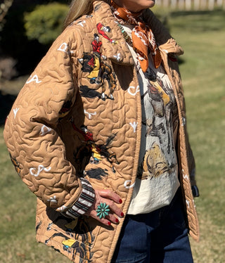 Ida Mae Lazy J Gold Quilted Jacket