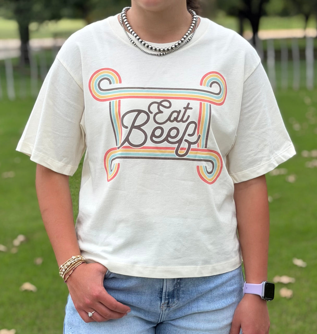 Eat Beef Cropped Tee