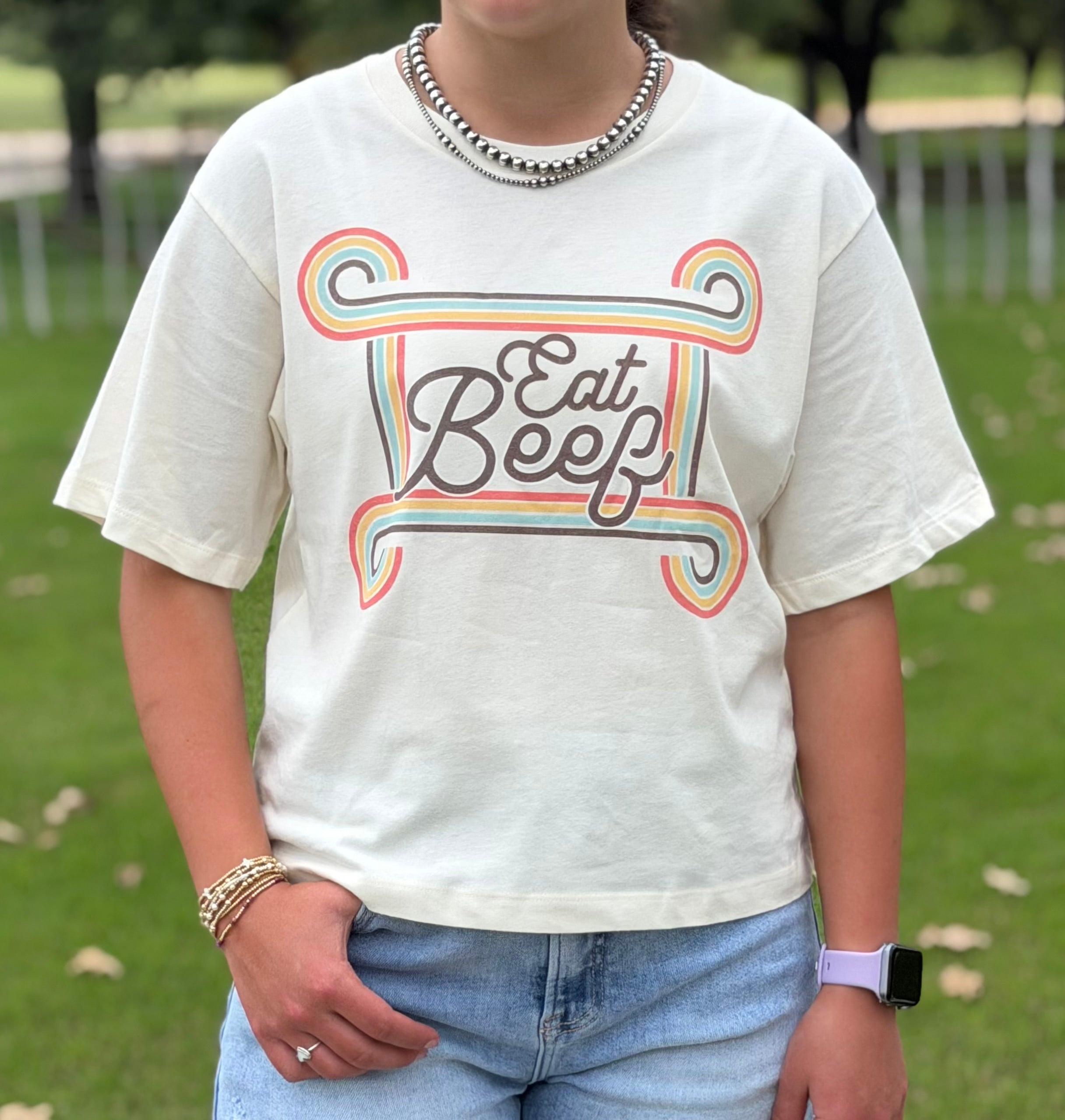 Eat Beef Cropped Tee