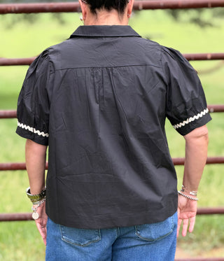 Bela Ric-Rac Trim Top