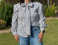 The Tonya Stripe Bow Tie Top