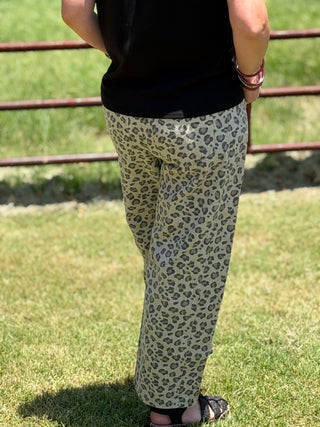 Leopard Mineral Washed Jeans