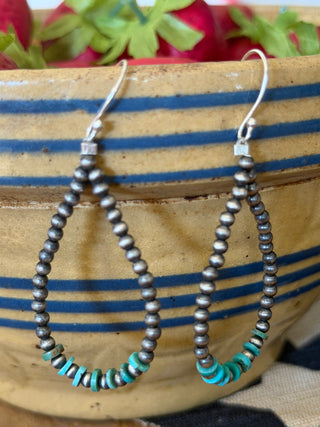 Cloud Mountain Turquoise Teardrop Earrings