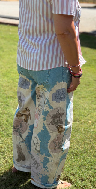 Cowboy Collage Jeans