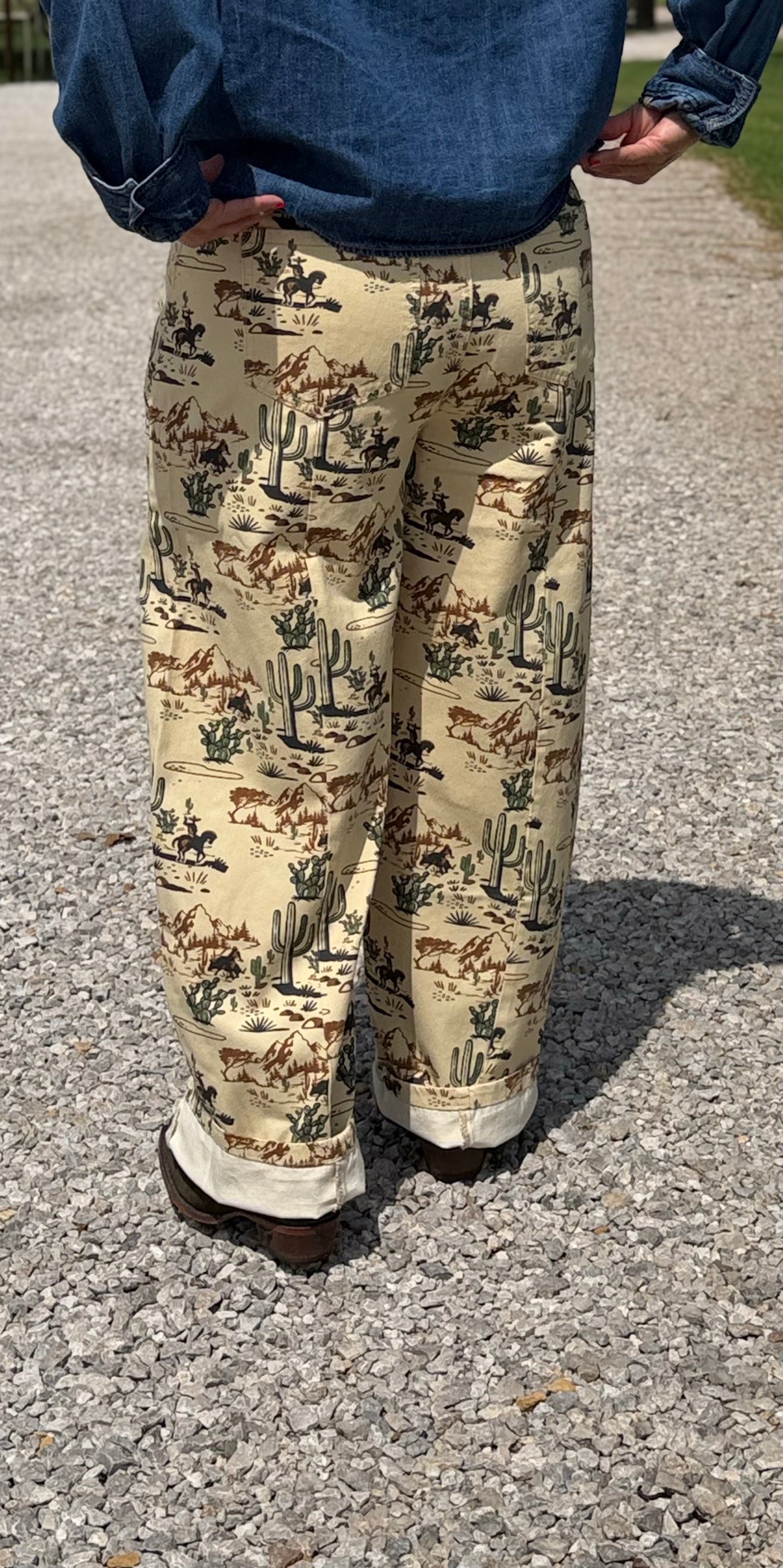 Cowboy Cactus Wide Leg Pants