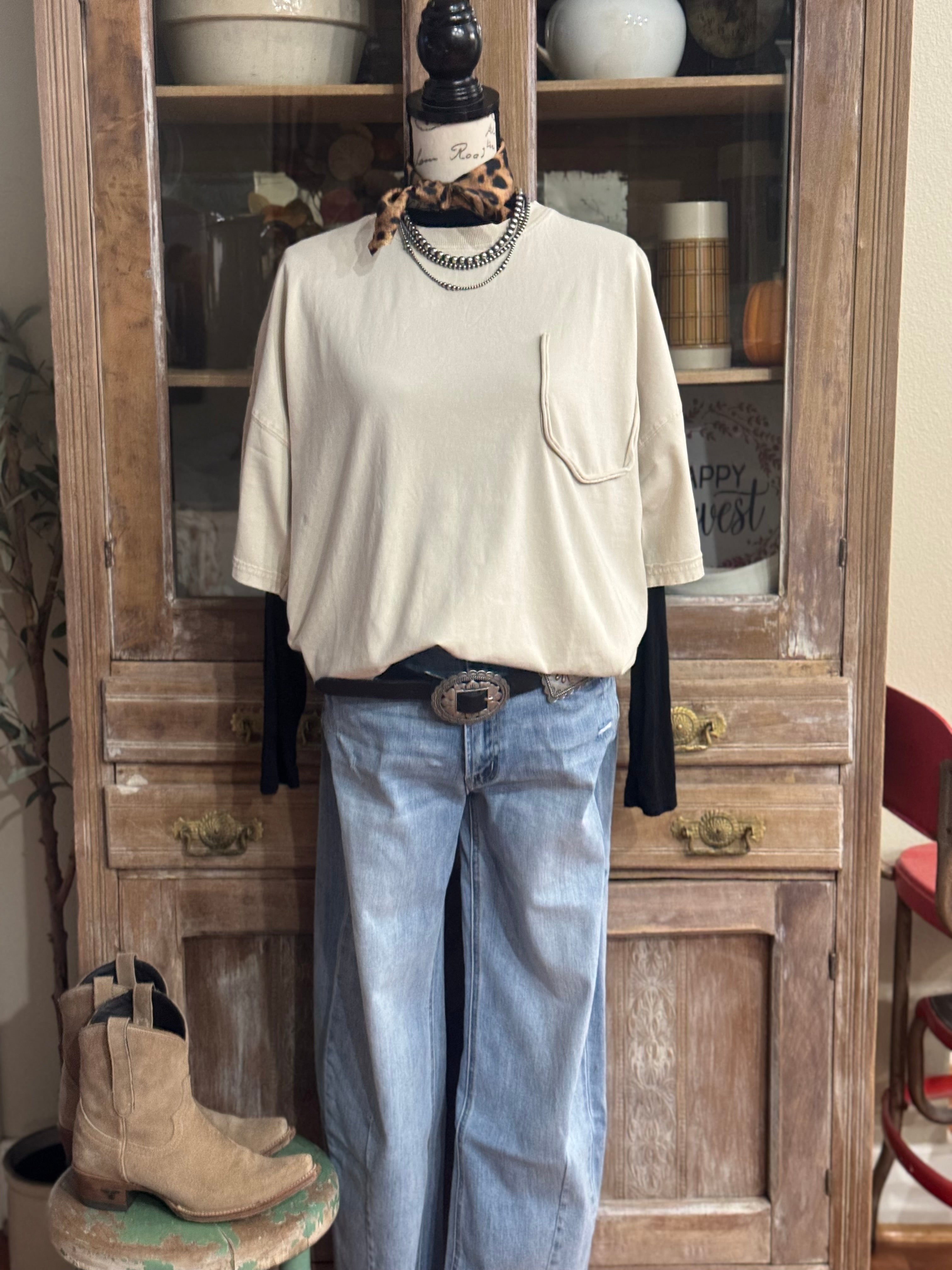 The Bearcat Tee in Ecru