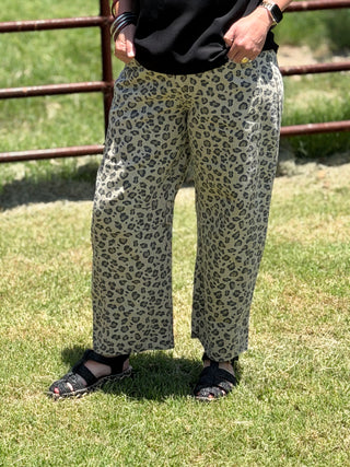 Leopard Mineral Washed Jeans