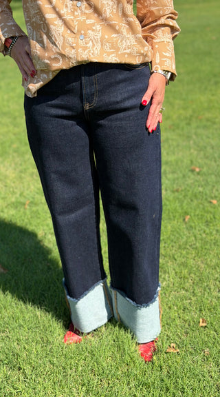 Risen Wide-Wide Cuff Jeans