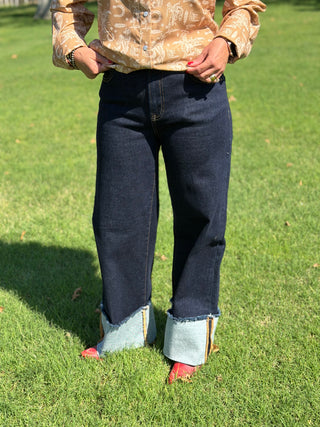 Risen Wide-Wide Cuff Jeans