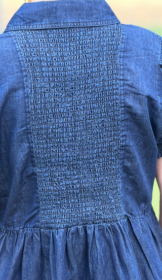 Golden Denim Peplum Top