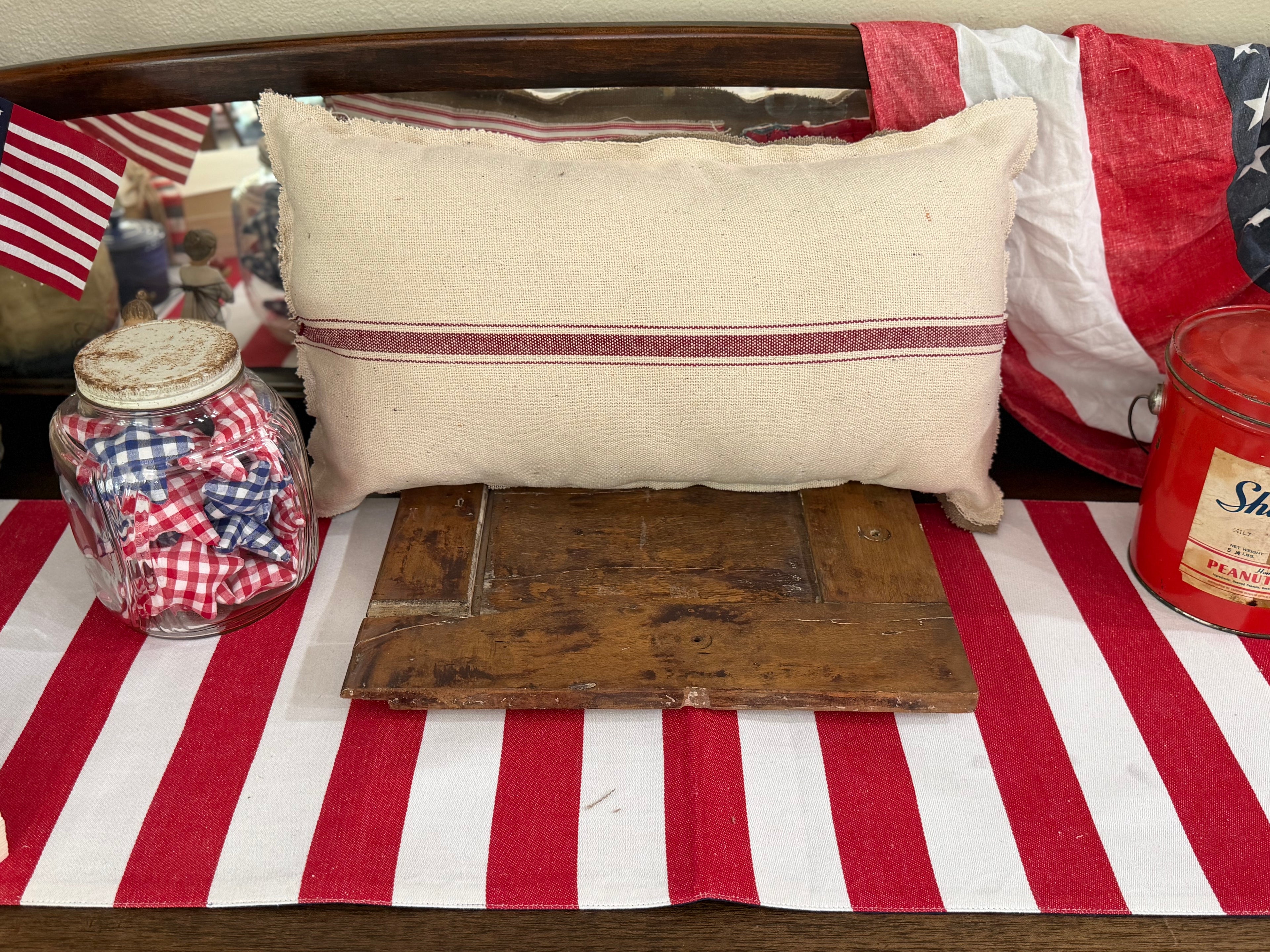 Vintage Americana Flag Pillow