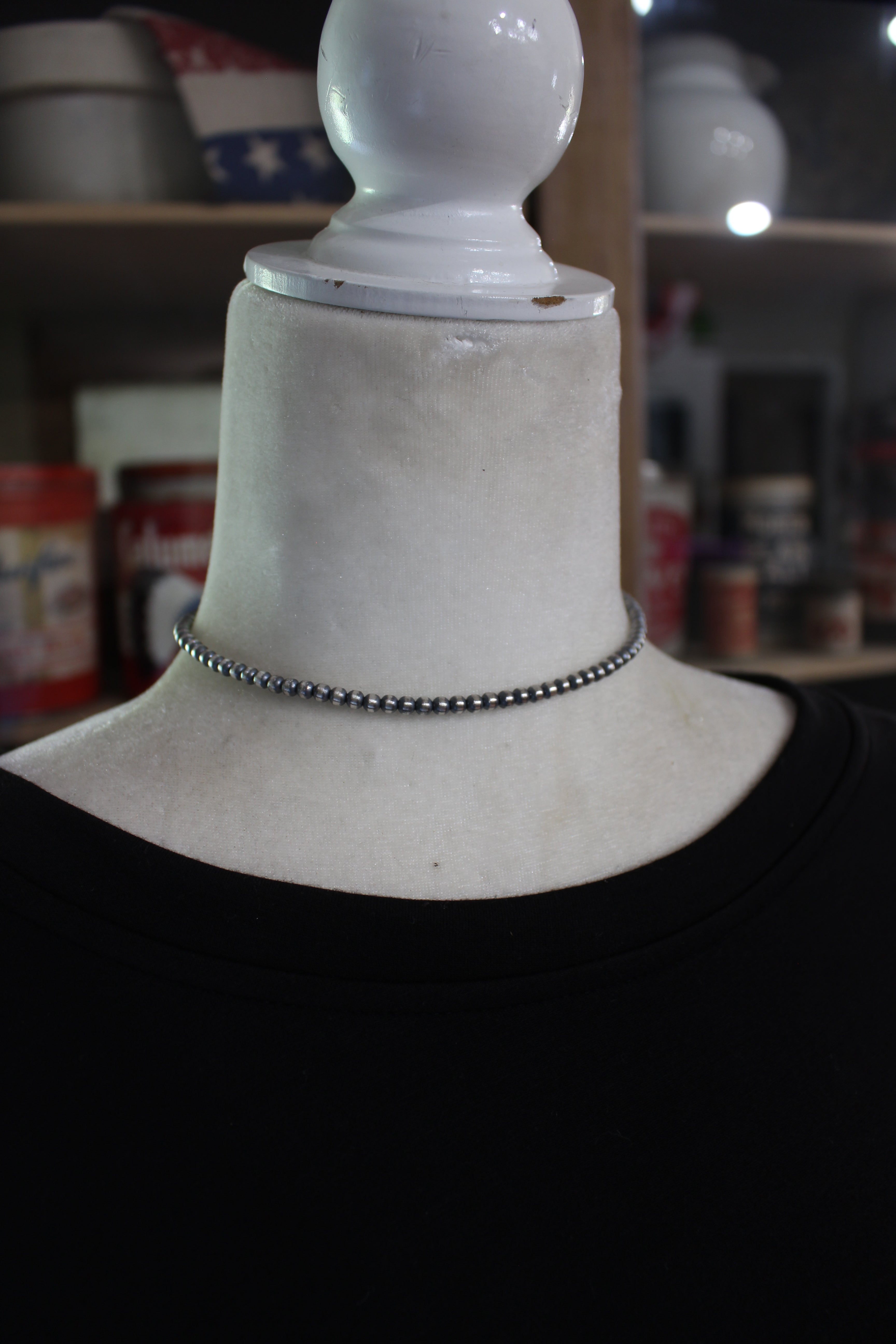 4mm Navajo Pearl Necklace 14"