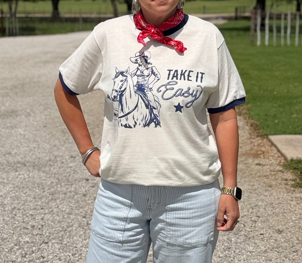 Take It Easy Ringer Tee
