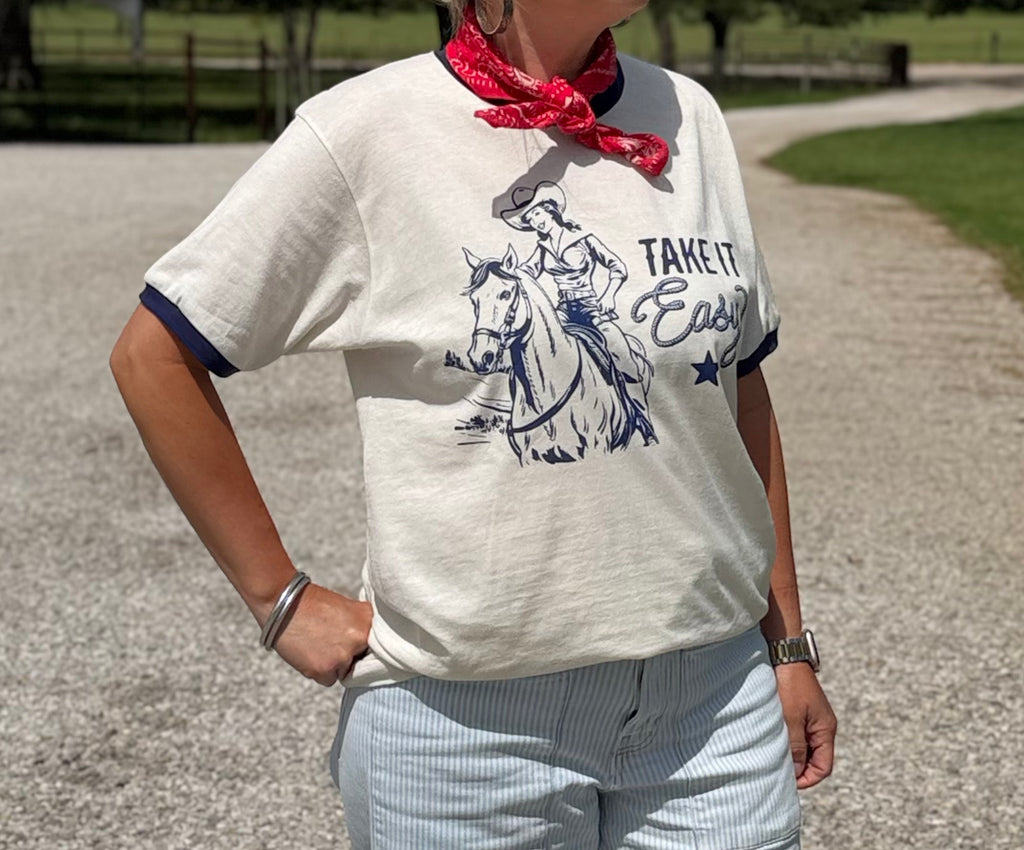 Take It Easy Ringer Tee