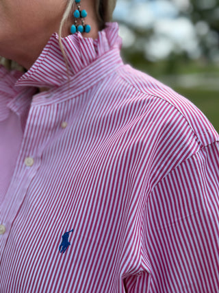 Pink Pony Ruffle Polo