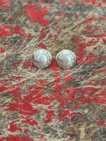 Silver Button Earrings
