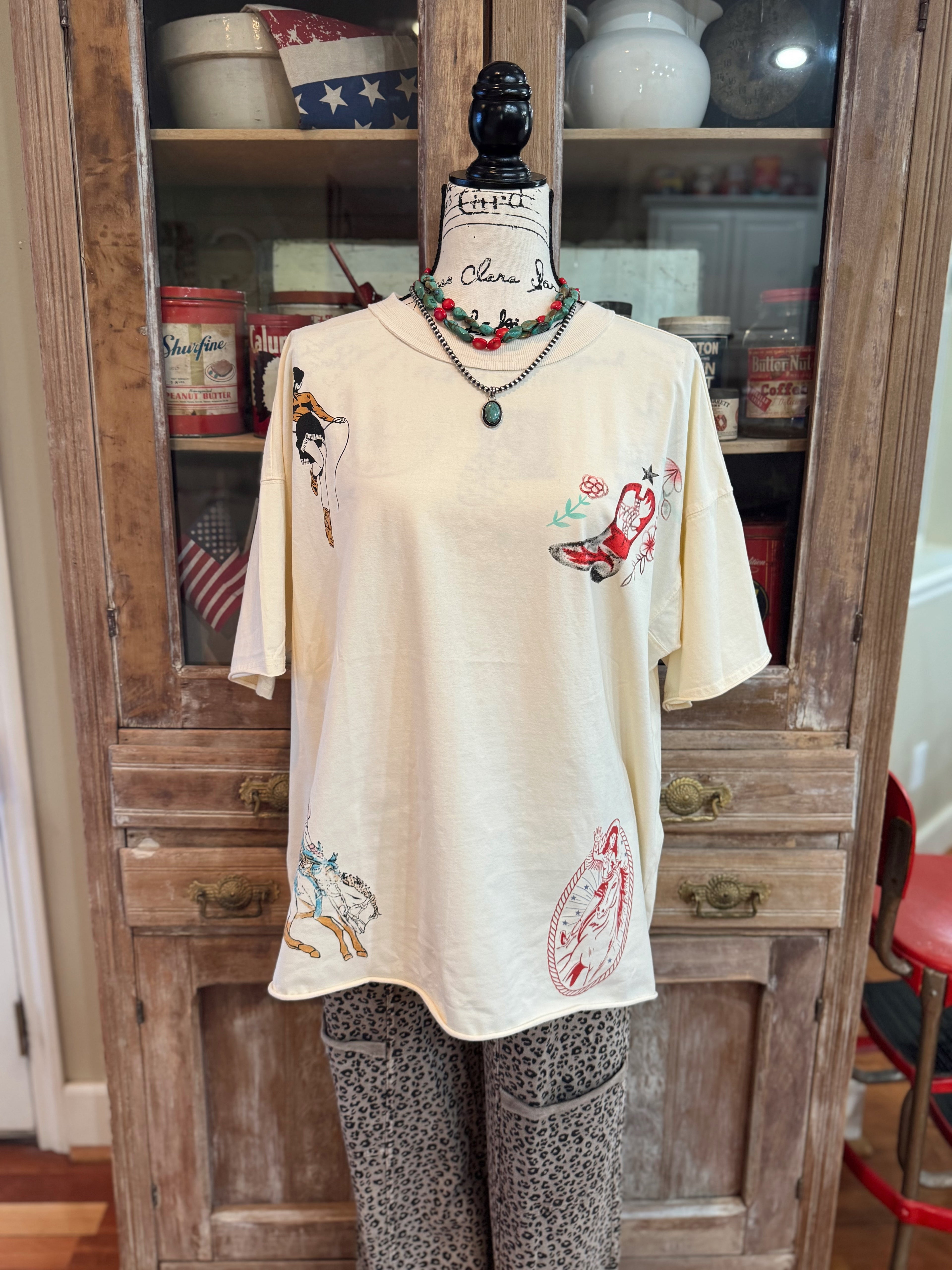 KS Cowgirl Tee in Cream