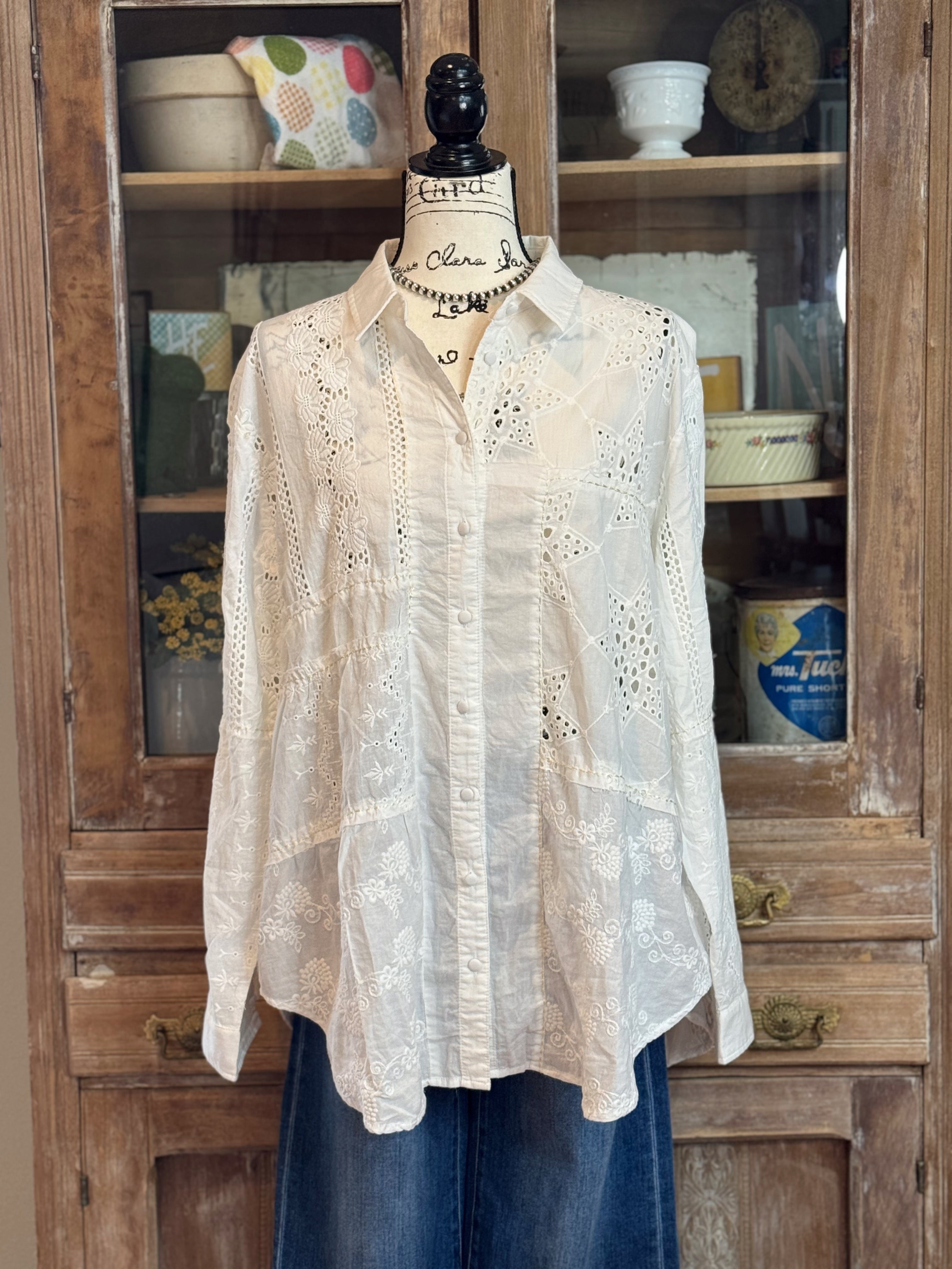 The White Eyelet Top