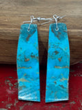 Cut Turquoise Slab Earrings