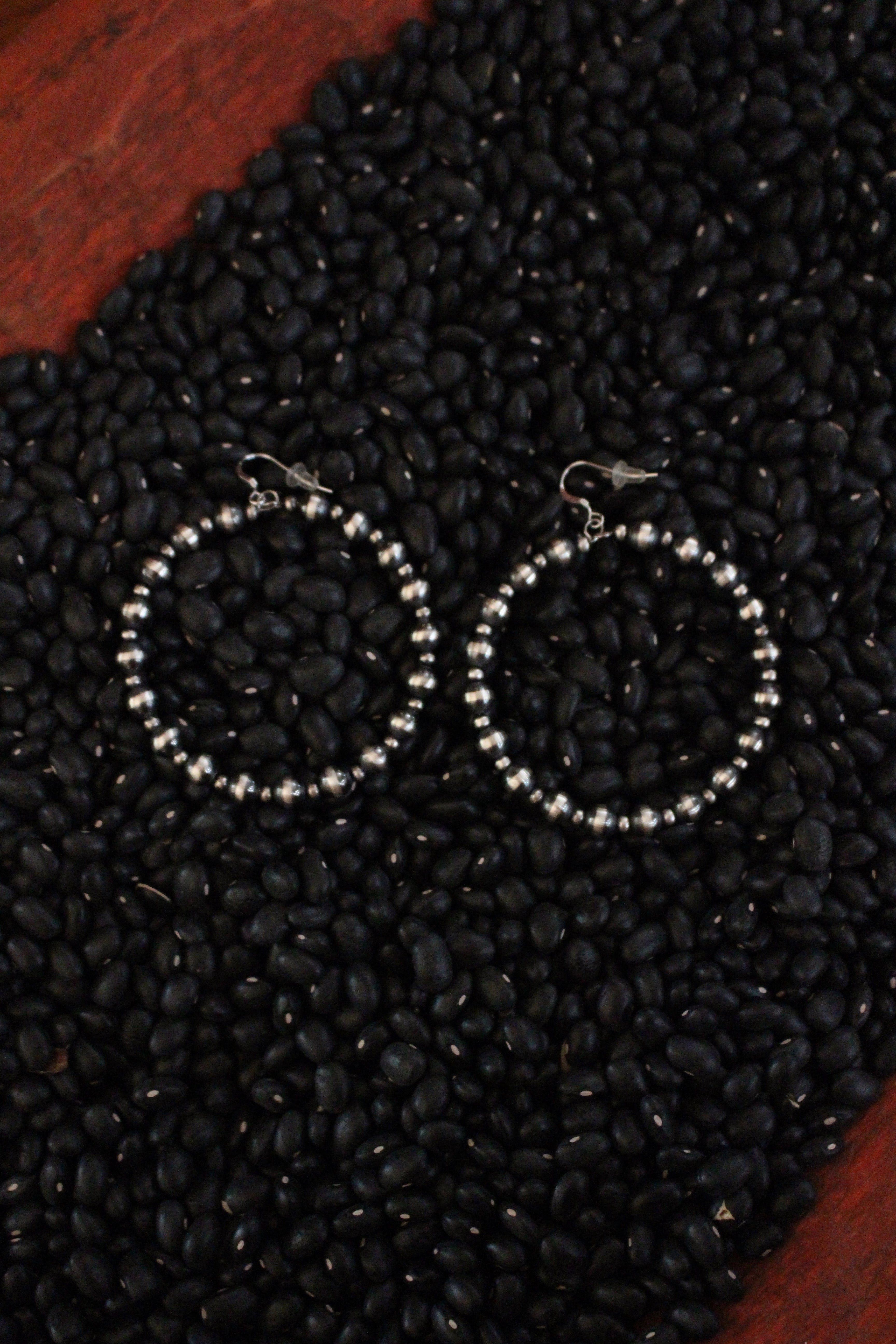 Large Hoop Navajo Pearl Earrings